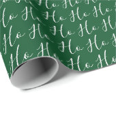 Papier Cadeau Ho Ho Ho Script Blanc sur Noël Terracotta (Coin rond)