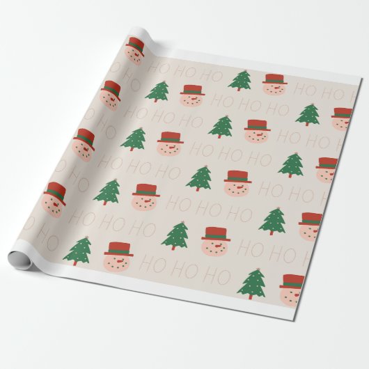 Papier Cadeau Ho Ho Ho Wrapper Papper (Déroulé)