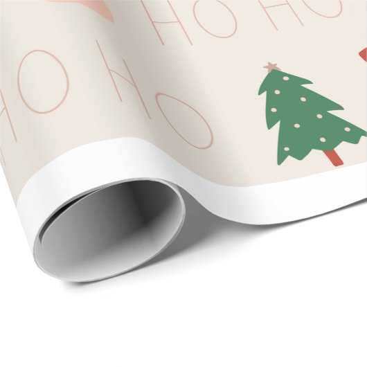 Papier Cadeau Ho Ho Ho Wrapper Papper (Coin rond)