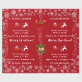 Papier Cadeau Ho Ho Hoh Cher Funny Père Noël Unicorn Personnalis (Plat)