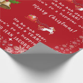 Papier Cadeau Ho Ho Hoh Cher Funny Père Noël Unicorn Personnalis (Coin)