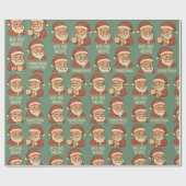 Papier Cadeau HO HO Nope Green Background (Plat)