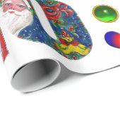 PAPIER CADEAU HO HO PÈRE NOËL MUSICAL NOËL NUIT DE NOËL (Coin rond)