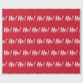 Papier Cadeau Ho Ho Typographie Saison Noël Rouge Fête (Plat)
