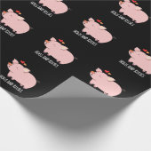Papier Cadeau Hochons et baisers Funny Hog Pig Pun Dark BG (Coin)