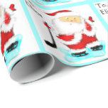 Papier Cadeau Hockey Christmas<br><div class="desc">Un jeu de hockey de vacances amusant à personnaliser facilement. Modifier le texte pour ajouter le nom.</div>