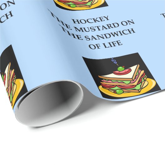 Papier Cadeau hockey sur glace (Coin rond)