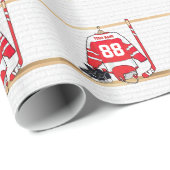 Papier Cadeau Hockey sur glace du Jersey (Coin rond)