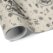 Papier Cadeau HOGWARTS™ Beige Pattern (Coin rond)