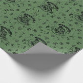Papier Cadeau HOGWARTS™ Green Pattern (Coin)