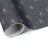 Papier Cadeau Hogwarts House Crest Motif de constellation (Coin rond)