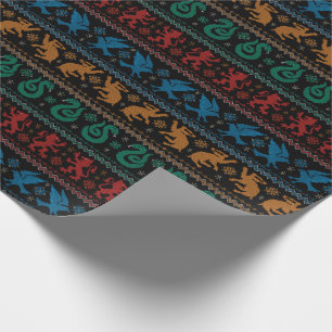 Papier Cadeau HOGWARTS™ Maison Animaux Motif croisé