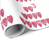 Papier Cadeau Hoho ! Père Noël coeur cool texte Noël amour desi (Coin rond)