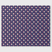 Papier Cadeau HOHO Santa Claus sur Navy Blue (Plat)