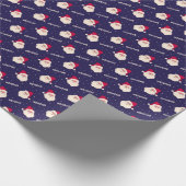 Papier Cadeau HOHO Santa Claus sur Navy Blue (Coin)