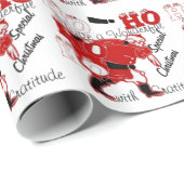 Papier Cadeau HOHOHO Avoir un merveilleux Noël avec gratitude (Coin rond)