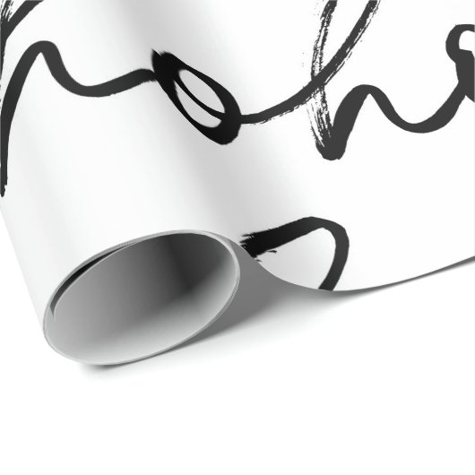 Papier Cadeau HoHoHo Motif de Noël (Coin rond)