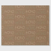 Papier Cadeau Hohoho Noël marron mocha chaud  (Plat)