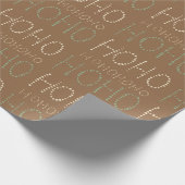 Papier Cadeau Hohoho Noël marron mocha chaud  (Coin)