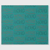 Papier Cadeau Hohoho Noël vert sauge (Plat)