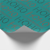 Papier Cadeau Hohoho Noël vert sauge (Coin)