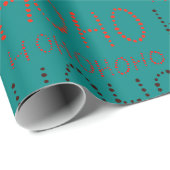 Papier Cadeau Hohoho Noël vert sauge (Coin rond)
