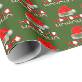 Papier Cadeau HoHoHo Santa Hat Rouge Blanc (Coin rond)