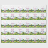 Papier Cadeau Hole In One Pink Golf 1st Birthday (Plat)