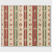 Papier Cadeau Holiday Bands with Rustic Snowflakes Christmas (Plat)