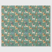 Papier Cadeau Holiday Cats & Dogs Christmas Wrapping Paper (Plat)