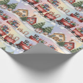 Papier Cadeau Holiday Express Wrapping Paper – Christmas Village (Coin)