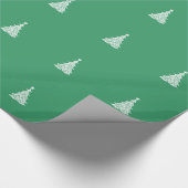 Papier Cadeau Holiday Green Elegant White Christmas Tree (Coin)