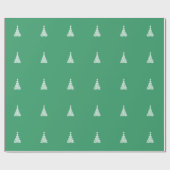 Papier Cadeau Holiday Green Elegant White Christmas Tree (Plat)