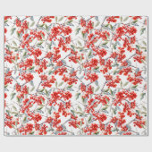 Papier Cadeau Holiday Red Winterberry Holly (Plat)