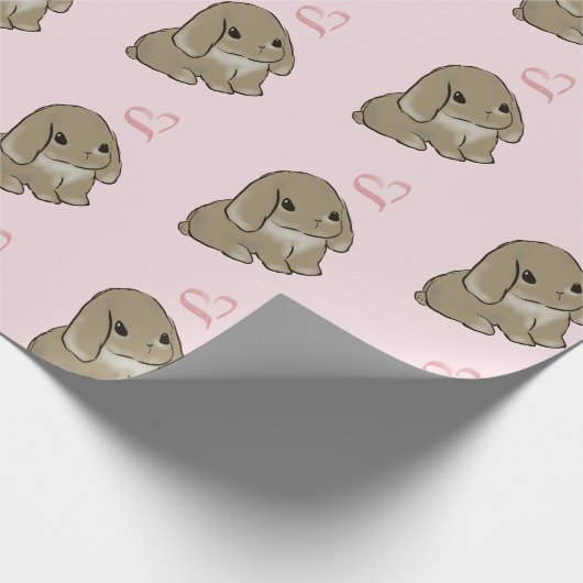Papier Cadeau Holland lop with heart (Coin)