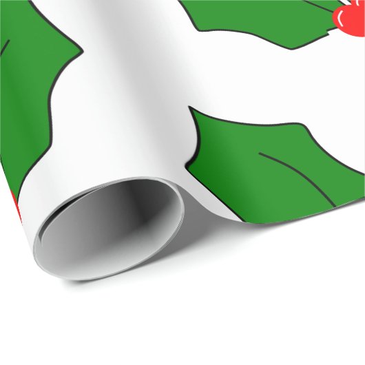 Papier Cadeau Holly (Coin rond)