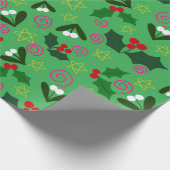 Papier Cadeau Holly and Mistletoe Holiday Wrapping Paper (Coin)