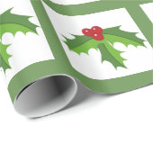 Papier Cadeau Holly Berries (Coin rond)