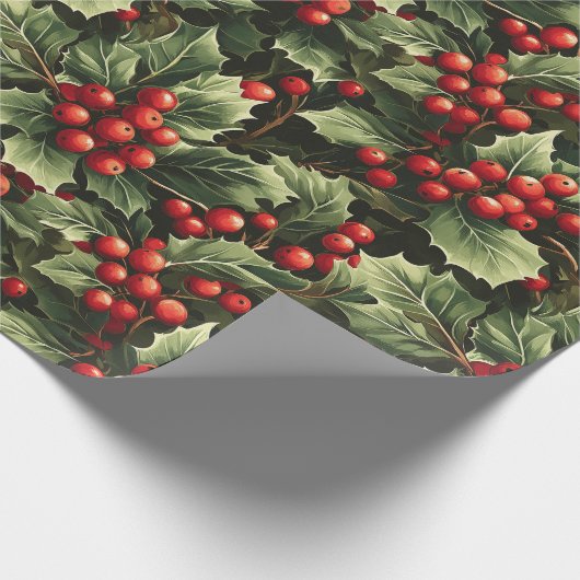 Papier Cadeau Holly & Berries (Coin)