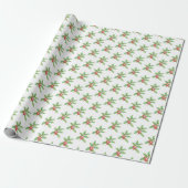 Papier Cadeau Holly berries Christmas wrapping paper (Déroulé)