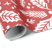 Papier Cadeau Holly Berry Motif d'illustration tiré à la main (Coin rond)