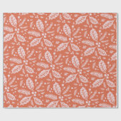 Papier Cadeau Holly Berry Motif d'illustration tiré à la main (Plat)