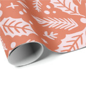 Papier Cadeau Holly Berry Motif d'illustration tiré à la main (Coin rond)