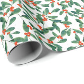 Papier Cadeau Holly classique (Coin rond)