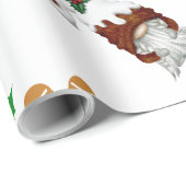 Papier Cadeau Holly Gnome Gingerbread Canne de Noël Christmas (Coin rond)