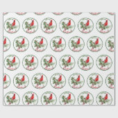 Papier Cadeau Holly Jolly Bonjour Noël (Plat)