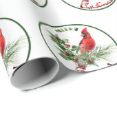 Papier Cadeau Holly Jolly Bonjour Noël (Coin rond)