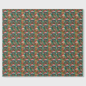 Papier Cadeau Holly Jolly Dachshunds motif sans soudure (Plat)
