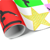 PAPIER CADEAU HOLLY JOLLY GYMNASTICS NOËL (Coin rond)