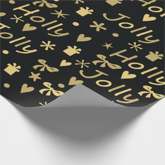 Papier Cadeau Holly Jolly Noël (Coin)